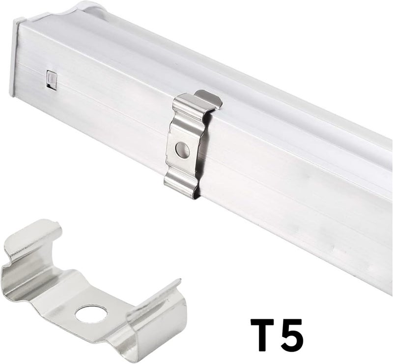 VIRELLO 30Pcs T5 LED Light Clips Bracket Hanger, Nickel-Plated Manganese Steel Mounting Holder for Integrated Tube Light Fixture - Image 5